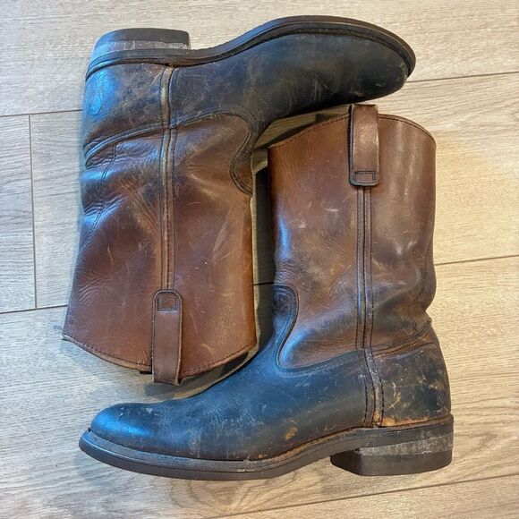 Red Wing Pecos Nailseat 686 Pull On Two Tone Leather Boot Size 8.5 D main image 9